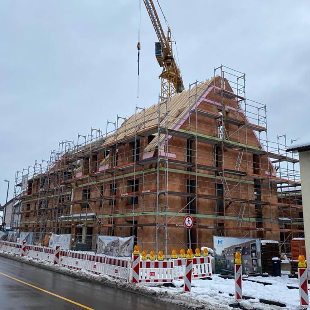 H31 Wiblingen Baufortschritt Dachstuhl