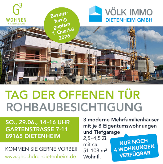 Tag der offenen Tür G³ Wohnen in der Gartenstrasse Dietenheim